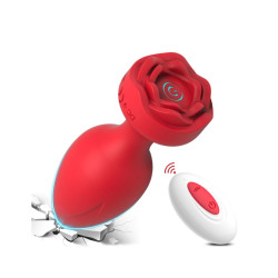Rose - Anal Sex Toy, Vibrating Anal Plug, Remote Control Butt With 10 Modes, Waterproof Silicone Adult Toys