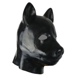 Puppy latex head mask, black