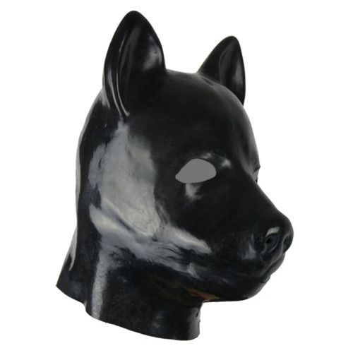 Puppy latex head mask, black