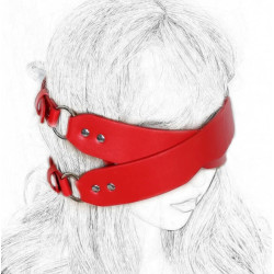 Mask Blindfold Eye Patch, PU Leather, red