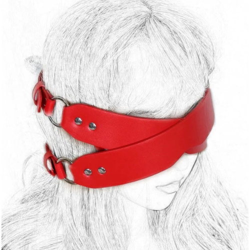 Mask Blindfold Eye Patch, PU Leather, red