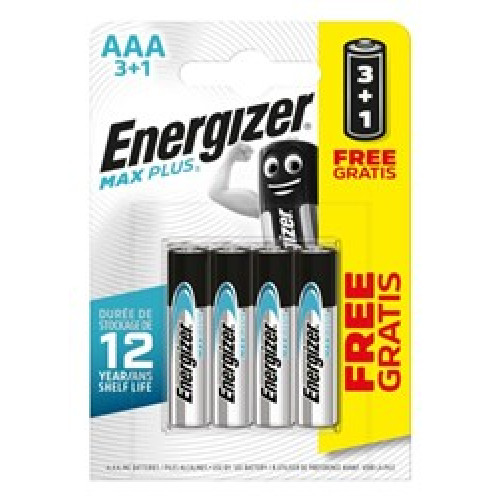 Energizer Max Plus AAA type batteries (LR03), 4 pcs