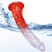 Male and female red-transparent anal massage crystal silicone dildo, 20cm