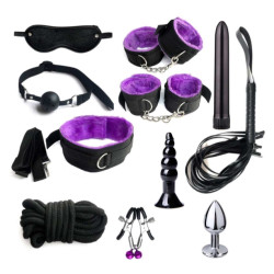 BDSM Restraints Set, Sex Toys for Beginners 11 PCS, purple