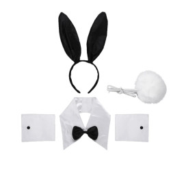 Sexy Bunny -  Party Costume Cosplay Accessories - Rabbit Collar Bow Ties Cuffs Bunny Tail