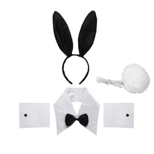 Sexy Bunny - Party Costume Cosplay Accessories - Rabbit Collar Bow Ties Cuffs Bunny Tail Sexy Bunny - Party Costume Cosplay Accessories - Rabbit Collar Bow Ties Cuffs Bunny Tail