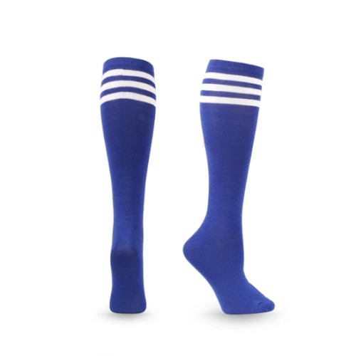 Unisex Compression Socks, Non-slip Long Knee High Socks, Blue whit White stripes